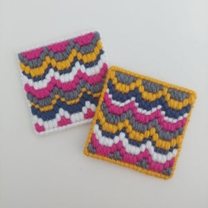 Bargello Coaster Pair Kit and Tutorial Video