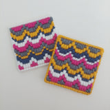 Bargello Coaster Pair Kit and Tutorial Video