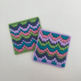 Bargello Coaster Pair Kit and Tutorial Video