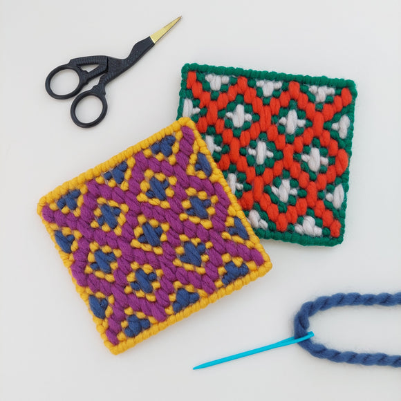 Bargello Coaster Kit and Tutorial Video