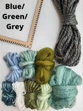 Blue/Green/Grey Yarn and Fibres Colour Choice